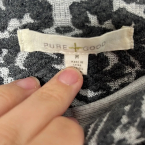 Anthropologie Pure + Good Gray Jacquard Embroidered Leggings - Picture 4 of 6